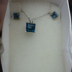 SMALL LONDON BLUE TOPAZ NECKLACE SET